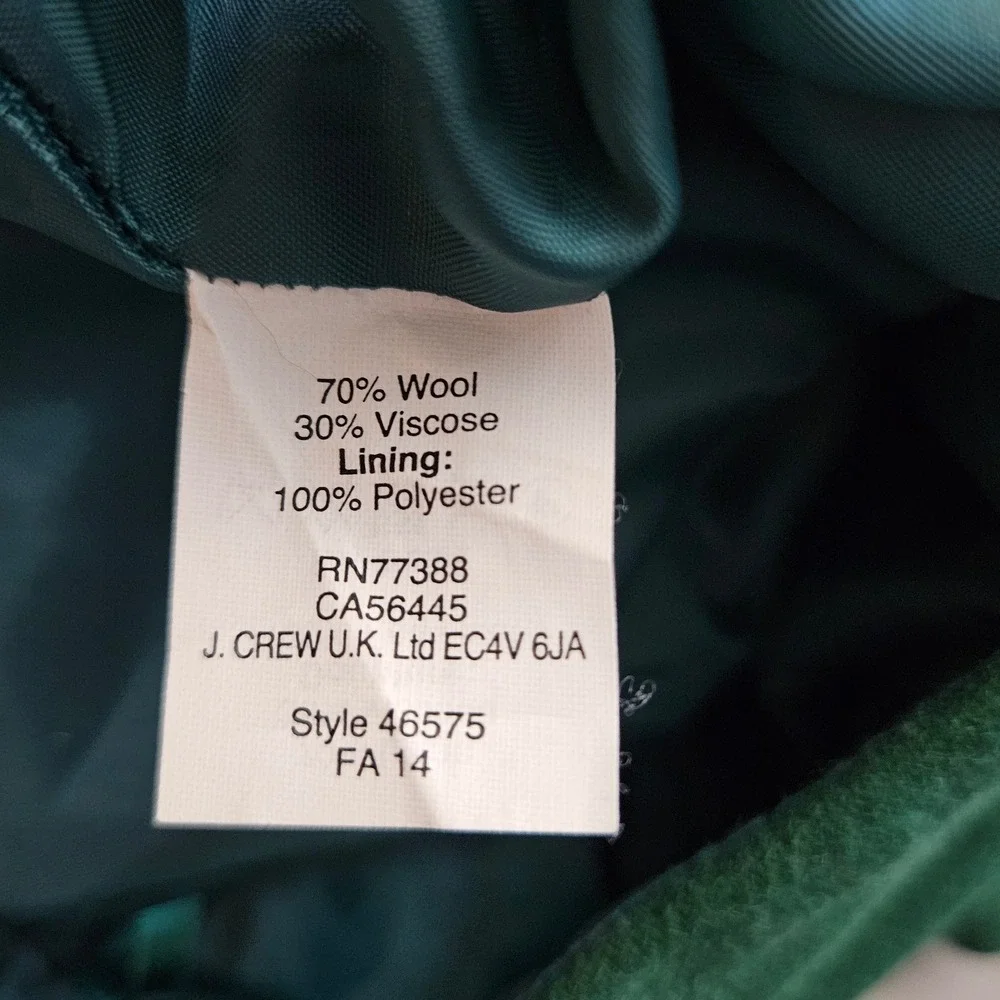 J. Crew Womens Green Wool Blend Pencil Skirt Size 0 Style 46575